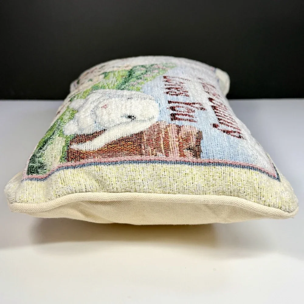 Some Bunny Loves You Bunny Rabbit Tapestry Decorative‎ Pillow Spring Easter 12x8